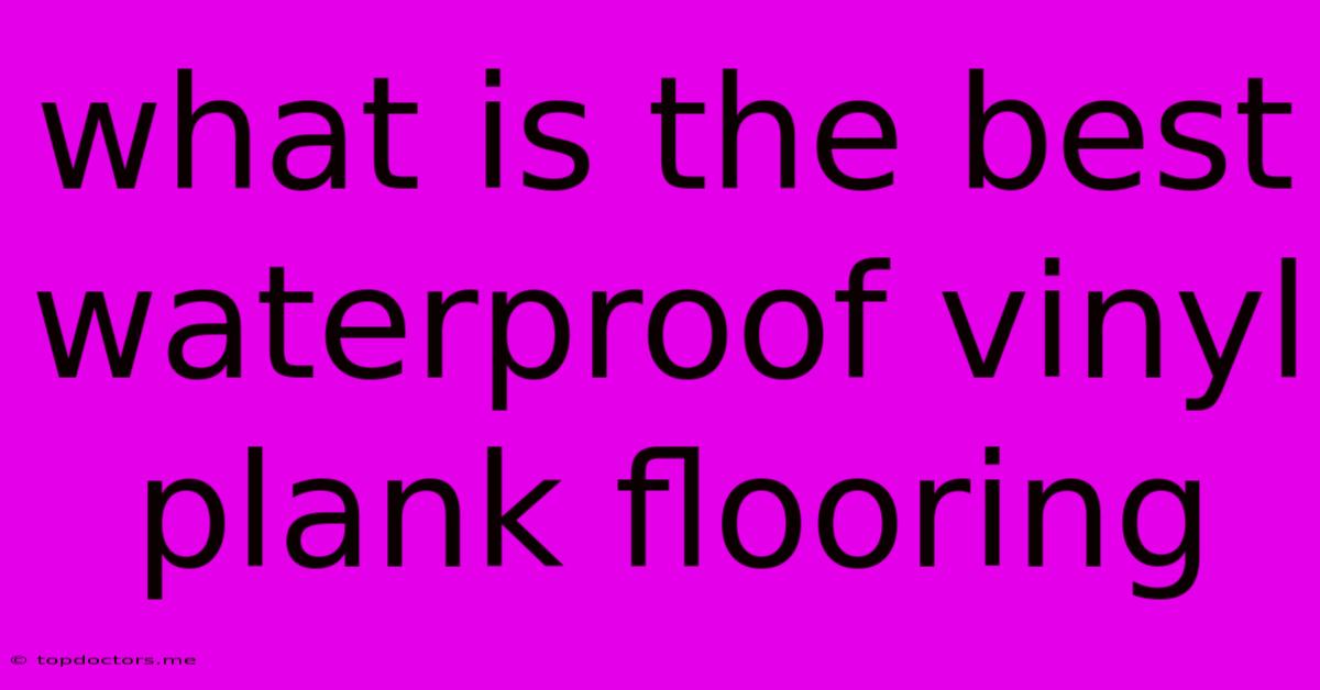 What Is The Best Waterproof Vinyl Plank Flooring