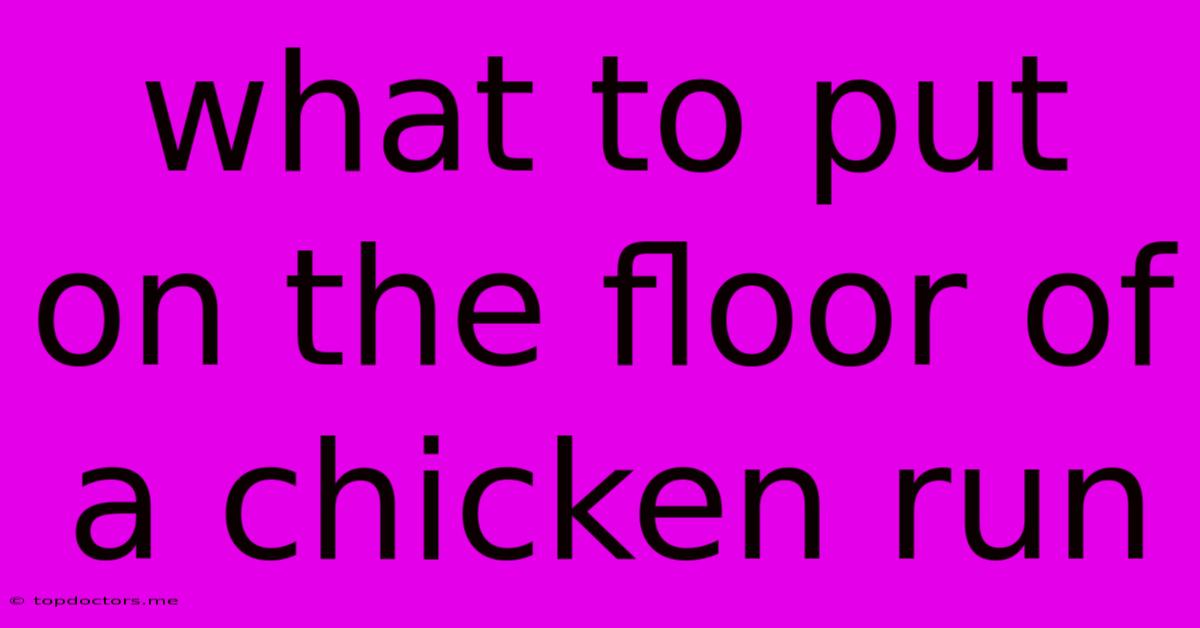 What To Put On The Floor Of A Chicken Run What To Put On The Floor Of A Chicken Run