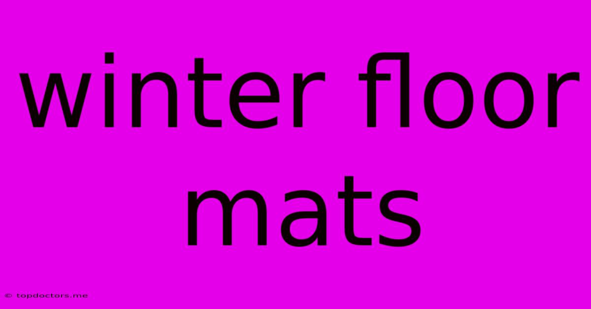 Winter Floor Mats Winter Floor Mats